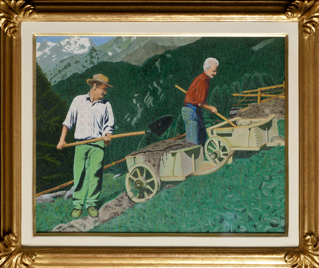 Due Atesini che stanno lavorando la terra